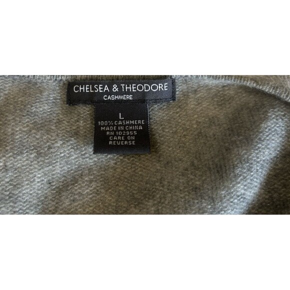 Chelsea & Theodore 100% Cashmere Womens L Gray Open Cardigan Knit Sweater - Picture 9 of 9
